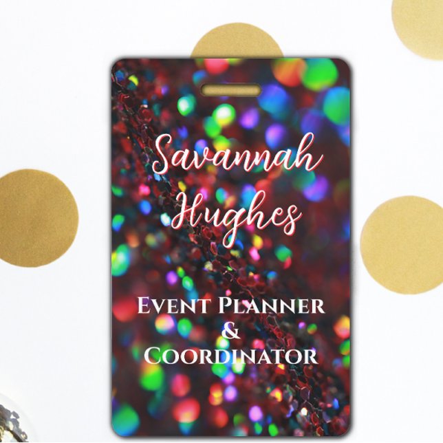 Badge ID scintillant rouge foncé (Créateur téléchargé)