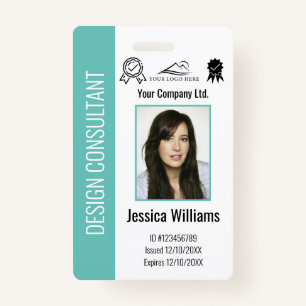 Badge ID Turquoise d'employé d'entreprise personnalisé