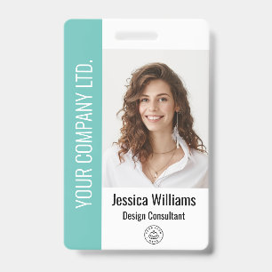 Badge ID Turquoise d'employé d'entreprise personnalisé