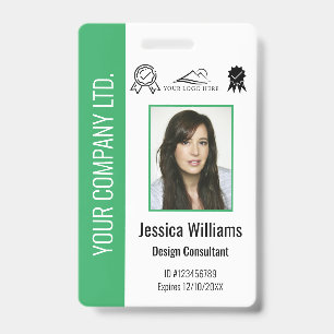 Badge ID vert personnalisé pour employé certifié d'entre