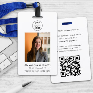 Badge Identifiant de l'employé Logo de l'entreprise Code