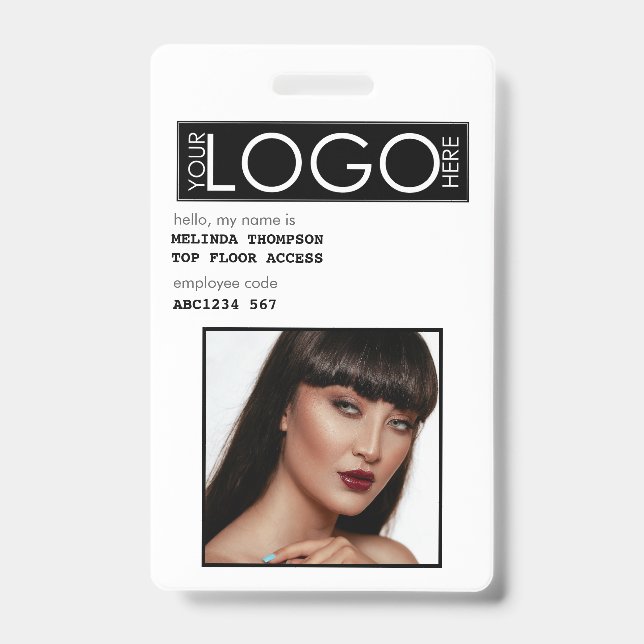 Badge Identifiant de l'employé - Photo de l'entreprise (Avant)