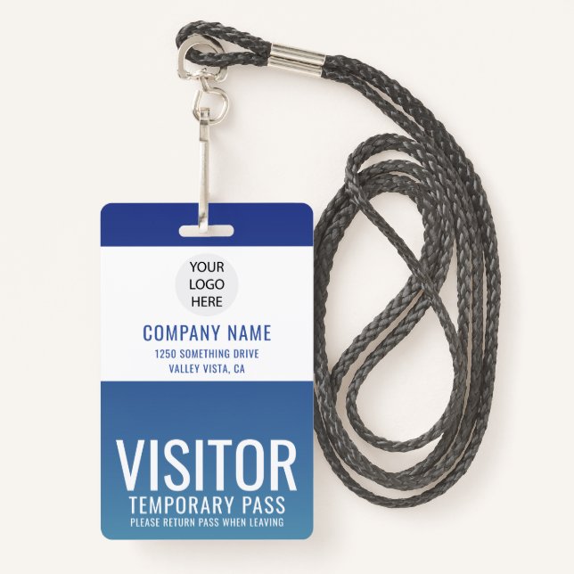 Badge Identifiant du laissez-passer du visiteur du logo  (Devant avec lanière)
