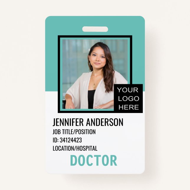 Badge Identifiant Médicale de l'hôpital avec logo (Devant)
