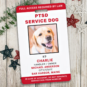 Badge Identifiant photo du chien de service de SSPT blan