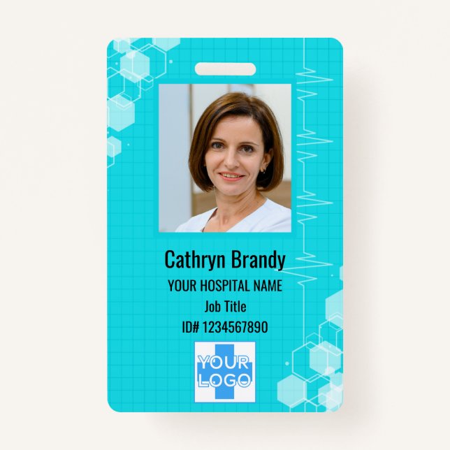 Badge Identifiant, photo et nom de l'employé de l'hôpita (Devant)