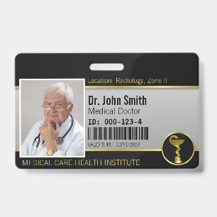 Badge Identifiant photo professionnel en or médical Hygi