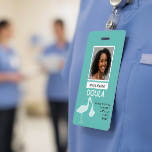 Badge Identification de Photo de Sage-Femme Doula Stork 