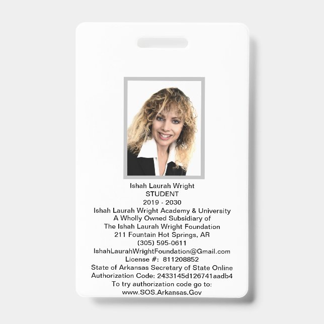 Badge Identification d'école (Face)