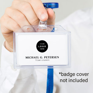 Badge identification du nom du logo de la société commer