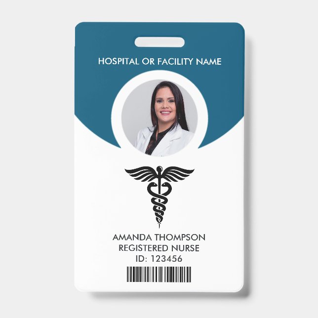Badge Identification photo de l'infirmière autorisée (Avant)