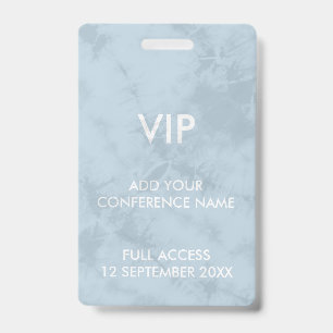 Badge Identité de l'événement VIP Teinture Tie Bleu Past