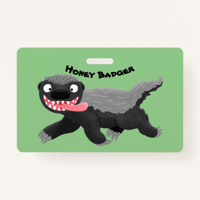 Badge Illustration de blaireau au miel affamé (Devant)