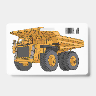 Badge Illustration de camion à benne cartoon