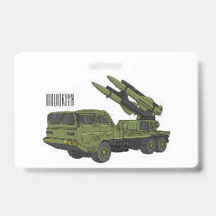 Badge Illustration de camion de missile militaire en sty
