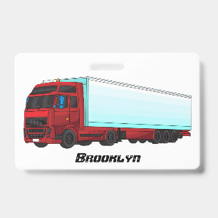 Badge Illustration de camion remorque rouge