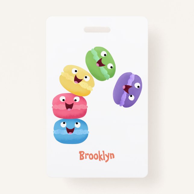 Badge Illustration de caricature de macarons marrant mig (Devant)