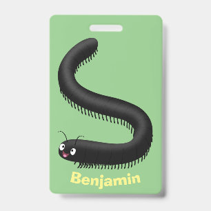 Badge Illustration de cartoon de mille-pattes mignon