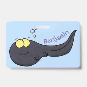 Badge Illustration de cartoon de têtard mignon et amusan