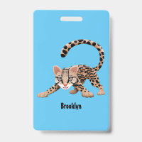 Illustration de cartoon d'ocelot mignon