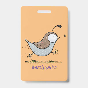 Badge Illustration de cartoon d'un colin de Californie h
