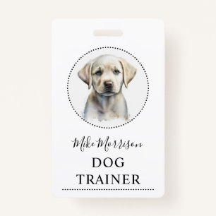Badge Illustration de chiot Entraîneur de chien
