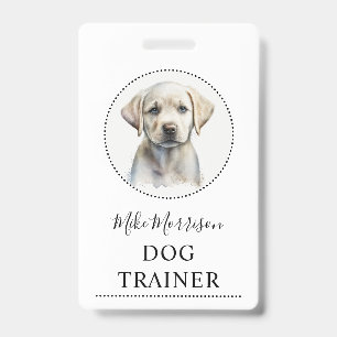 Badge Illustration de chiot formateur de chiens