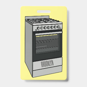 Badge Illustration de cuisinière électrique en cartoon