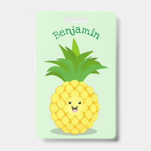 Badge Illustration de dessin animé d'ananas mignon