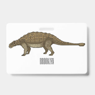 Badge Illustration de dessin animé d'Ankylosaurus 
