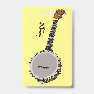 Badge illustration de dessin animé de banjo