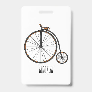 Badge Illustration de dessin animé de bicyclette à grand