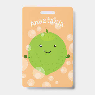 Badge Illustration de dessin animé de bulles de citron v
