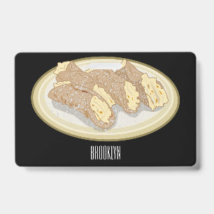 Badge illustration de dessin animé de cannoli