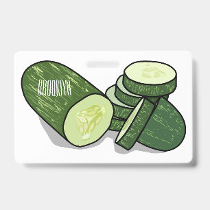 Badge Illustration de dessin animé de concombre 