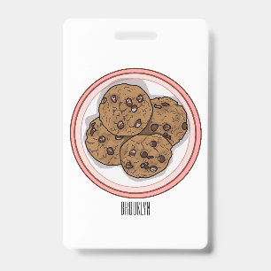 Badge Illustration de dessin animé de cookie aux pépites