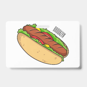 Badge Illustration de dessin animé de hot dog