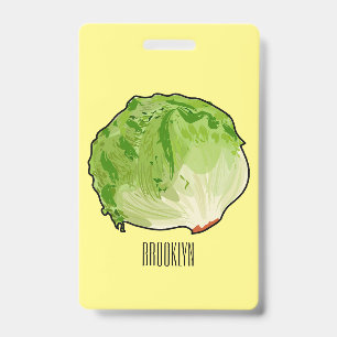 Badge Illustration de dessin animé de laitue 