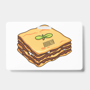 Badge illustration de dessin animé de lasagne