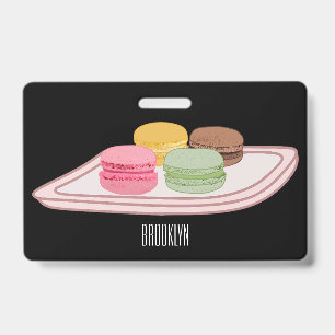 Badge Illustration de dessin animé de macaron 