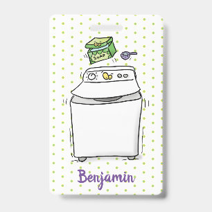 Badge Illustration de dessin animé de machine à laver mi