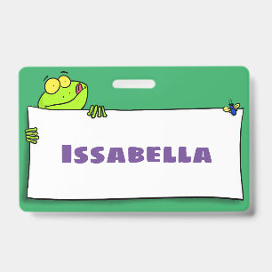 Badge Illustration de dessin animé de pancarte de grenou