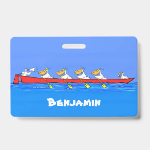 Badge Illustration de dessin animé de pélicans drôles fa