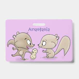 Badge Illustration de dessin animé de petits écureuils d