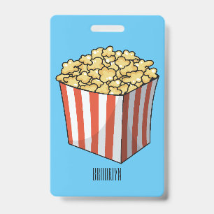 Badge illustration de dessin animé de pop-corn