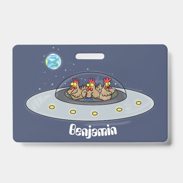 Badge Illustration de dessin animé de poulets drôles dan (Avant)