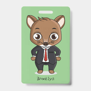 Badge Illustration de dessin animé de rat mignon