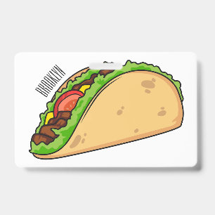 Badge illustration de dessin animé de taco