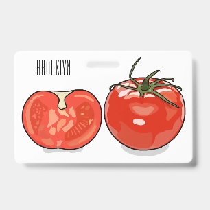 Badge Illustration de dessin animé de tomate