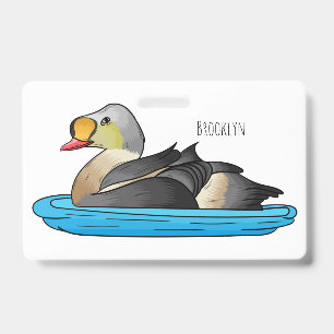 Badge Illustration de dessin animé d'eider à tête royale
